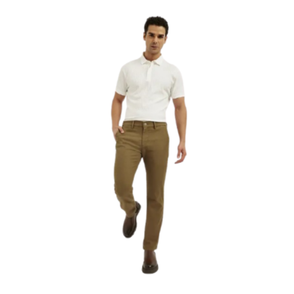 Brown Cotton Blend Trousers